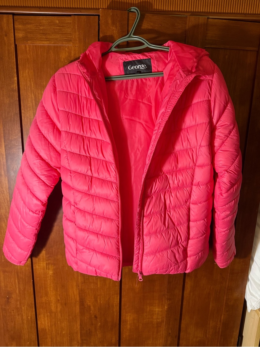 George Women’s Ladies Bright Bubblegum Pink Puffer Jacket with Hood
